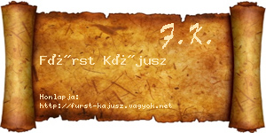 Fürst Kájusz névjegykártya